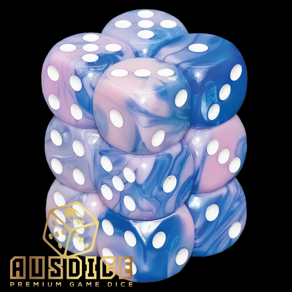 Ausdice D6 16mm Unicorn Tail 12-Dice Set