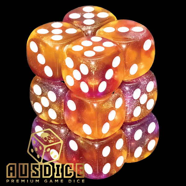 Ausdice D6 16mm Iridescent Nebula 12-Dice Set