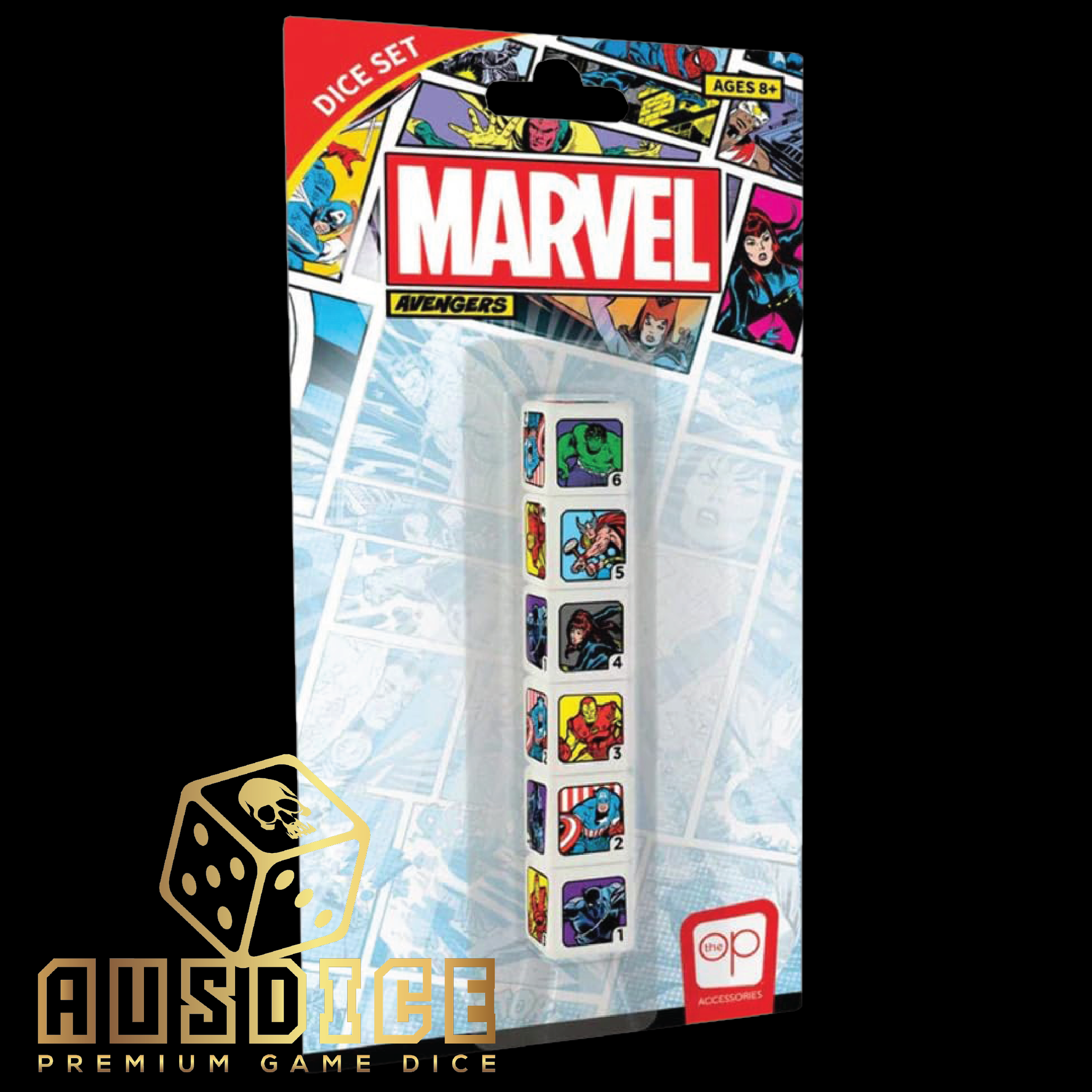 USAopoly Marvel Avengers D6 Dice Set