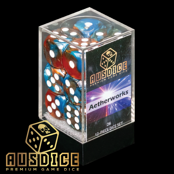 Ausdice D6 16mm Aetherworks 12-Dice Set