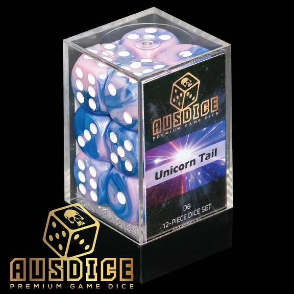 Ausdice D6 16mm Unicorn Tail 12-Dice Set