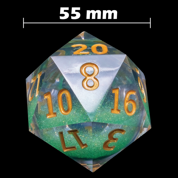 D20 Chonk 55mm Liquid Core Emerald Abyss