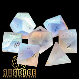 Frosted Crystal Polyhedral Dice Set