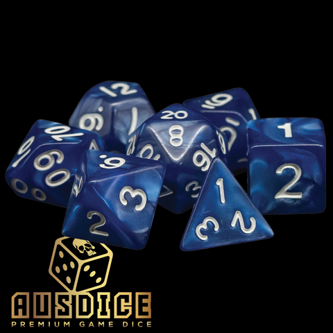 Ausdice Polyhedral Sapphire Blue 7-Die Set