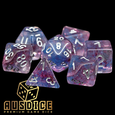 Purple Starburst Resin Polyhedral 7-Die Set