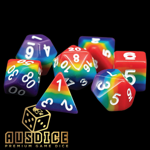 Rainbow Opaque Resin Polyhedral 7-Die Set