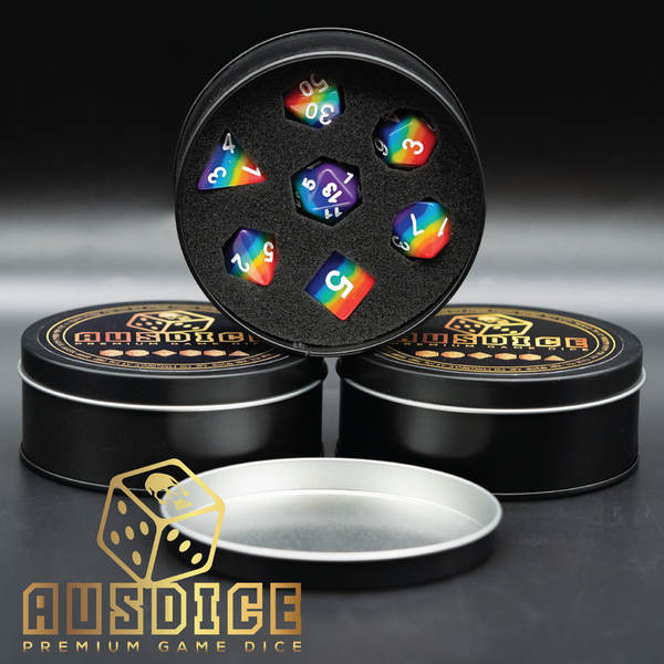 Rainbow Opaque Resin Polyhedral 7-Die Set