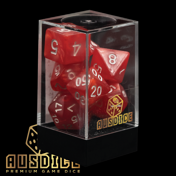 Ausdice Polyhedral Ruby Red 7-Die Set