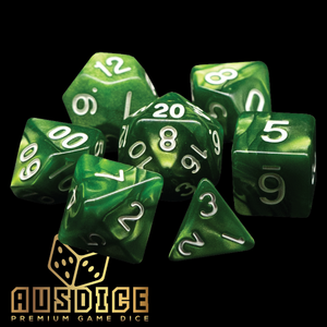 Ausdice Polyhedral Goblin Green Dice Set (7 Dice)