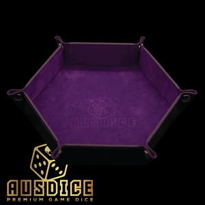 Ausdice Hex Dice Tray - Purple (with debossed logo)