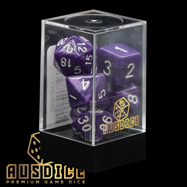 Ausdice Polyhedral Warlock Purple Dice Set (7 Dice)