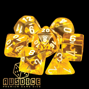 Chessex Translucent Polyhedral Yellow/White 7-Die Set